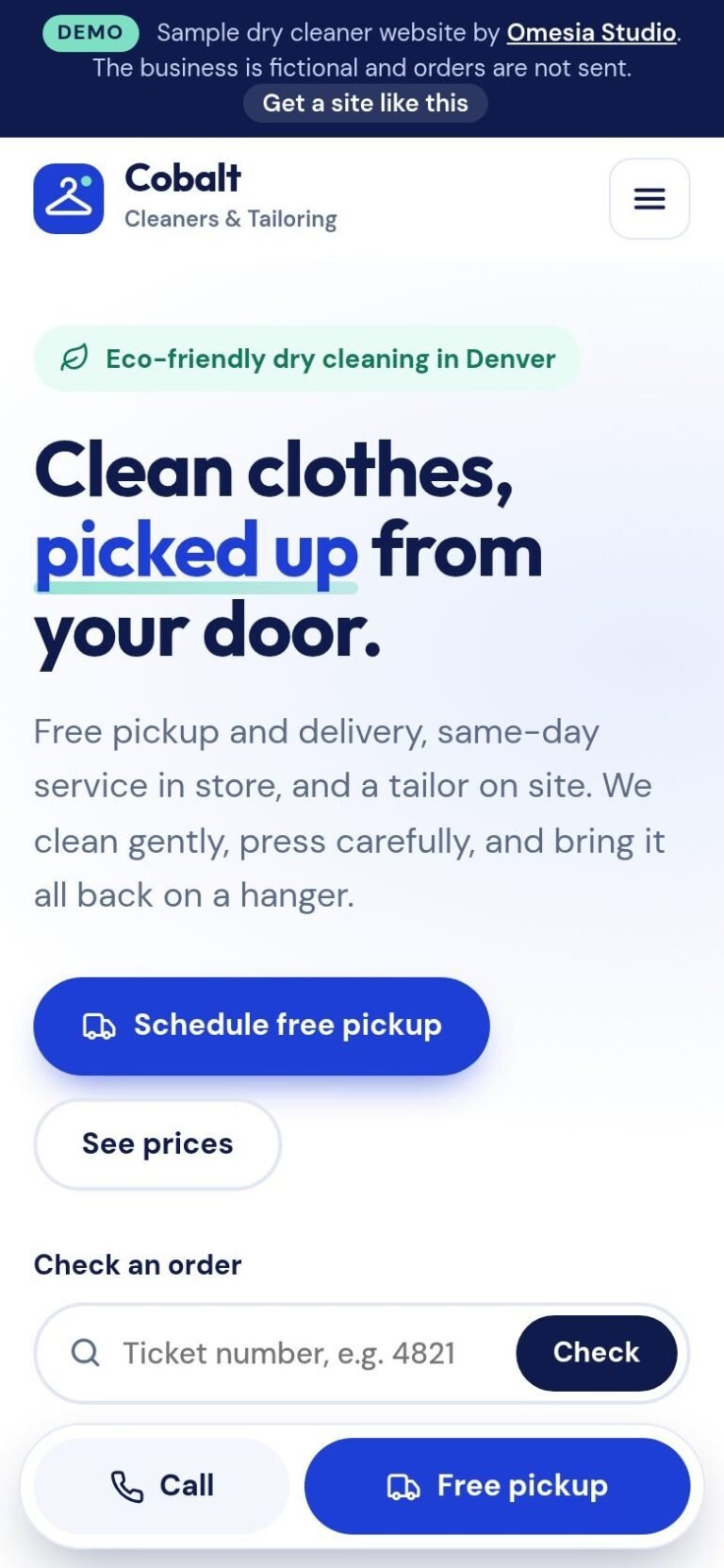Mobile view of Cobalt Cleaners: Dry Cleaning & Tailoring